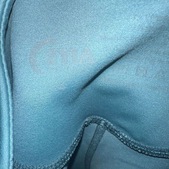 Zyia teal angle color block light n tight 7/8 Athleisure 4 leggings - Picture 4 of 5